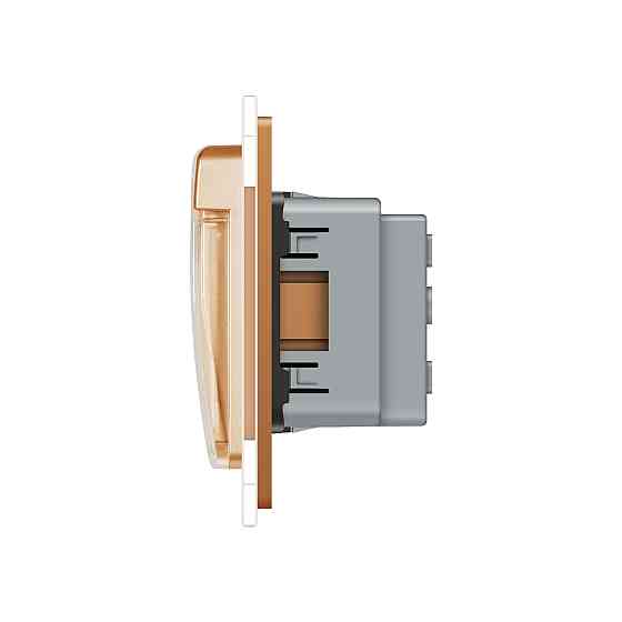 LIVOLO Потрійна електрична розетка вологозахисна з кришкою IP44 з заземленням, LIVOLO, золота, Коломыя