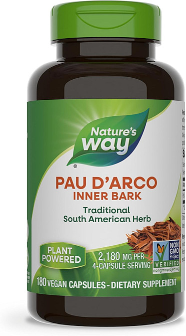 Пау Дарко Nature's Way Pau d'Arco Inner Bark, 2,180 mg, 180 Vegan Capsules (545 mg per Capsule) Луцк - изображение 1