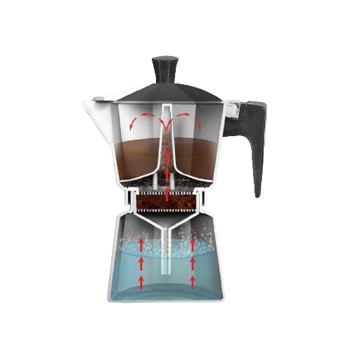 Кавоварка гейзерна 150мл (3 порції) алюмінієва MR-1666-3 Espresso Moka Maestro Житомир - изображение 6