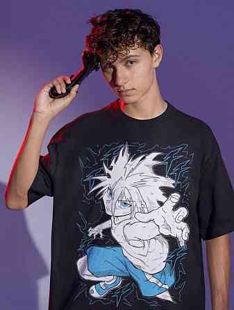 Футболка для мальчика аниме Киллуа Гон Хисока Хунтер оверсайз (рост от 165 до 180 ) Черний AnimeJ1131m Днепр