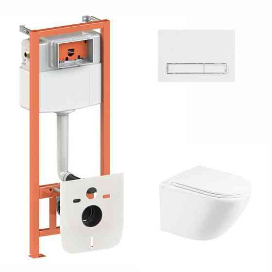 Готове рішення Qtap для ванної кімнати: підвісний унітаз Robin Ultra Quiet 490x365x325 + комплект інсталяції Nest 4 в 1 Київ