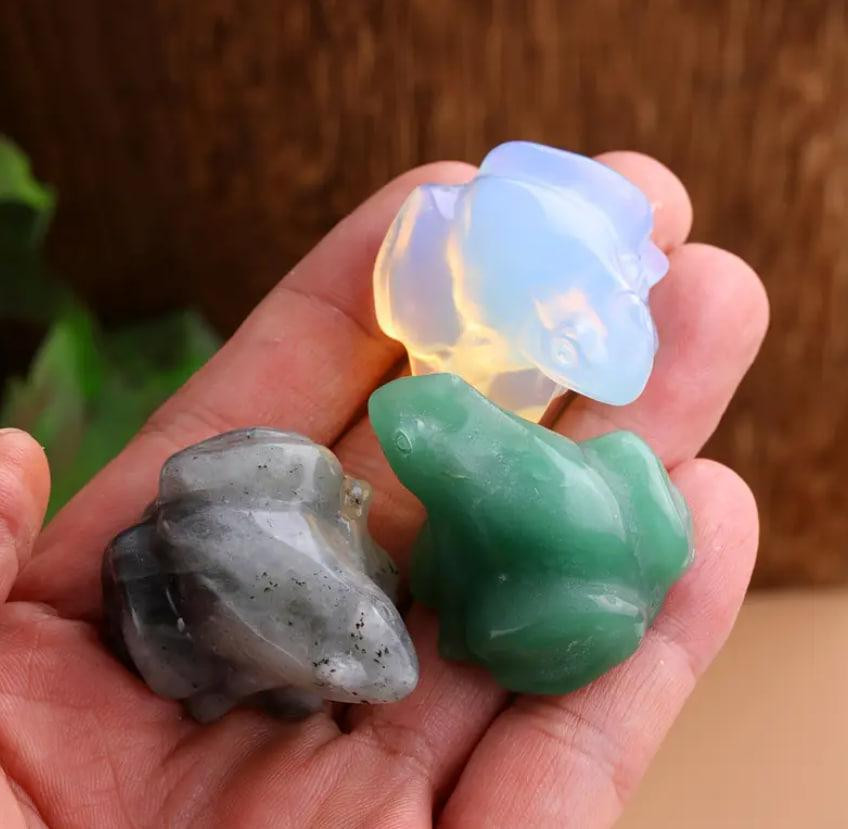 Жаба з натурального каменю опала 40 мм, сувенір із опала, оберіг із натурального каменю. Київ - фото 3