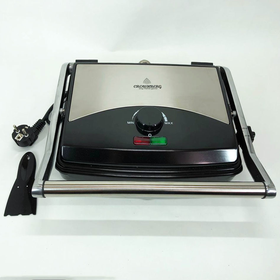 Гриль прижимной Crownberg CB-1067, Электрический контактный гриль для дома с терморегулятором 2000Вт AX-93 Львов - изображение 10