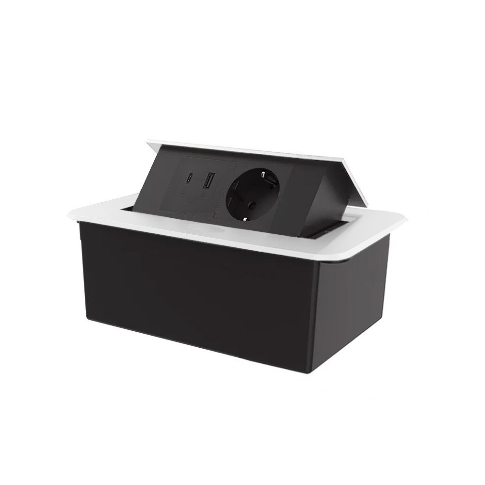 LIVOLO Меблева розетка LIVOLO біла, вбудована у стільницю, з USB-A і USB Type-C 36 Вт, висувна, Коломия - фото 1