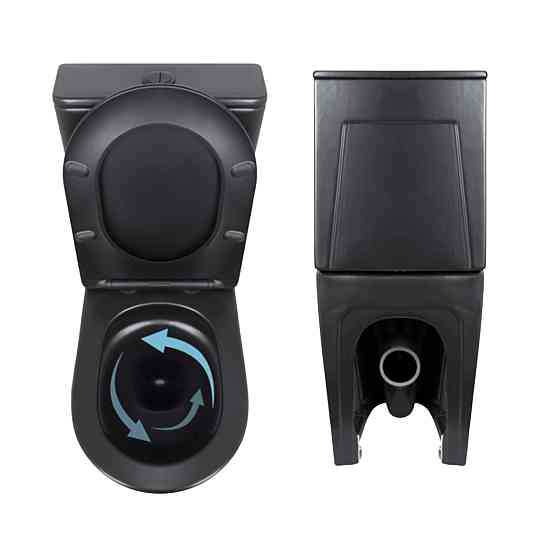 Комплект 2 в 1: унитаз напольный Qtap Scorpio Matt Black QT14226088AMB + набор гигиенического душа Lidz Aria Black Киев