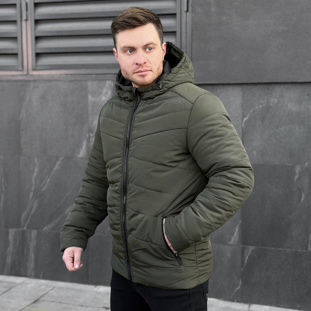 Зимова чоловіча куртка тепла з капюшоном коротка Frost Pobedov Winter Jacket Dzen хакі 3XL Одеса - фото 5