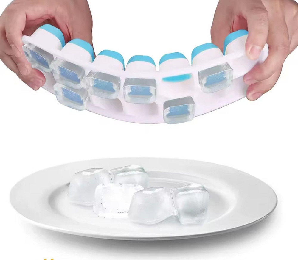 Форма для льда с крышкой на 14 кубиков 21,5 на 9 см бело-голубой Киев - изображение 3