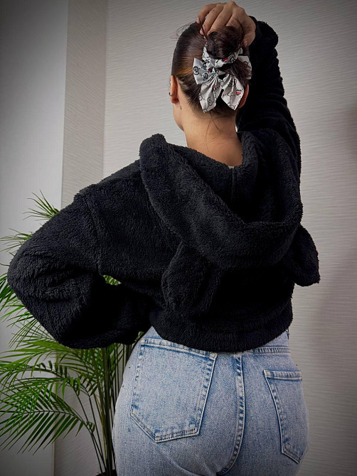 Жіноча стильна повсякденна плюшева худі хутро Одеса - фото 8