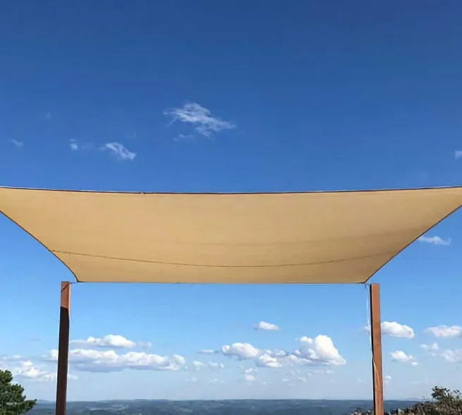 Тент навес затеняющий прямоугольный 4х10м Сетка (Бежевый) Киев - изображение 2