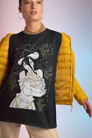 Футболка для мальчика аниме Оверлорд Аинз Ооал Говн оверсайз (рост от 165 до 180 ) Черний AnimeJ1103m Днепр