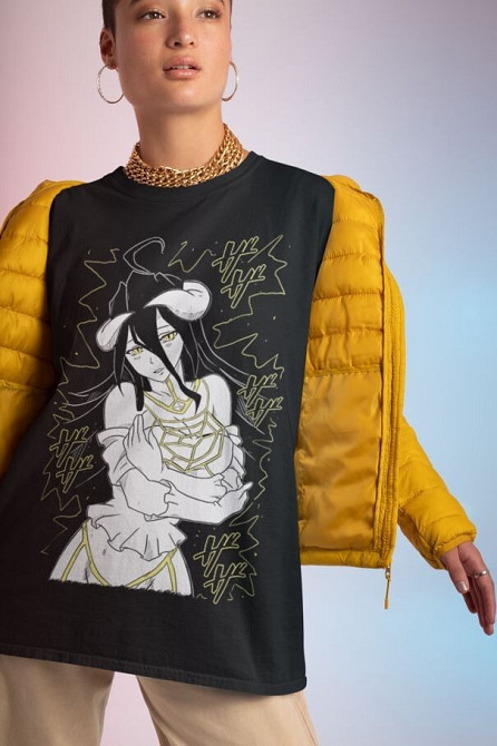 Футболка для хлопчика з аніме принтом Оверлорд Аінз Ооал Говн оверсайз (зріст від 165 до 180) Чорний AnimeJ1103m Дніпро - фото 3