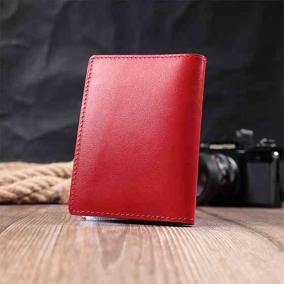 Яркая обложка для автодокументов из натуральной кожи Shvigel 16161 Красная Киев