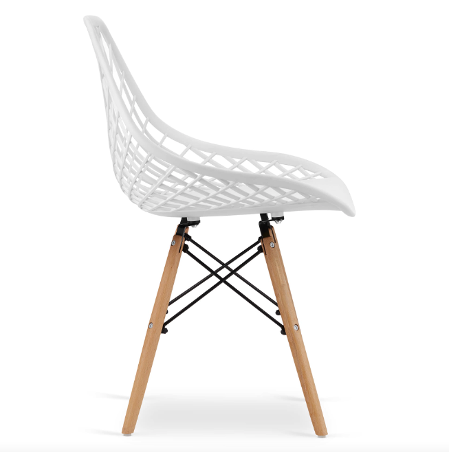 Стілець Leobert Sakai з дерев'яними ніжками ажурна спинка білий Київ - фото 5