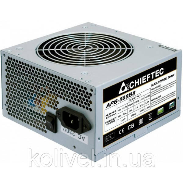 БЖ 500W Chieftec VALUE APB-500B8, 120 mm, 80+ White, Bulk (APB-500B8) Киев - изображение 1