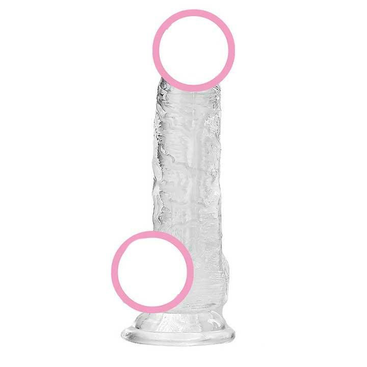 Гнучкий фаллос на присоску — 14x10.5x2,5 см — Прозорий Вінниця - фото 4