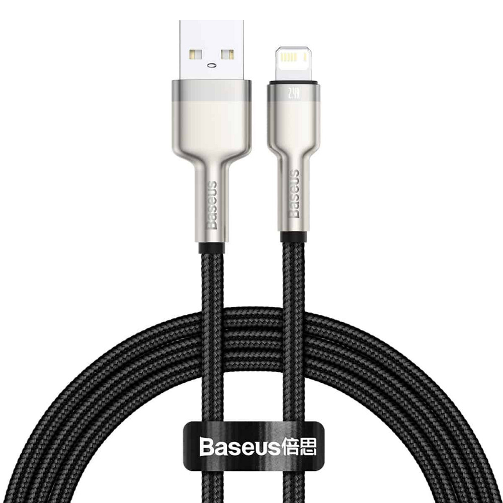 Кабель Baseus Cafule Series Metal Data Cable USB to IP 2.4A 1m Black Киев - изображение 3