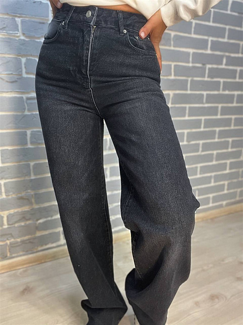 Джинсы женские Twin 1265 Straight fit палаццо широкие от бедра стрейчевые, черный, 34, 34, 75 см, 98 Одесса - изображение 7