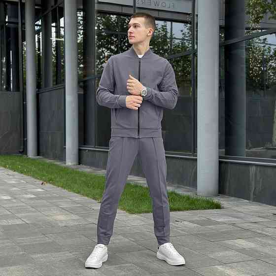 Темно-сірий спортивний костюм для чоловіків. Комплект штани і кофта сірий Pobedov Alpha Київ