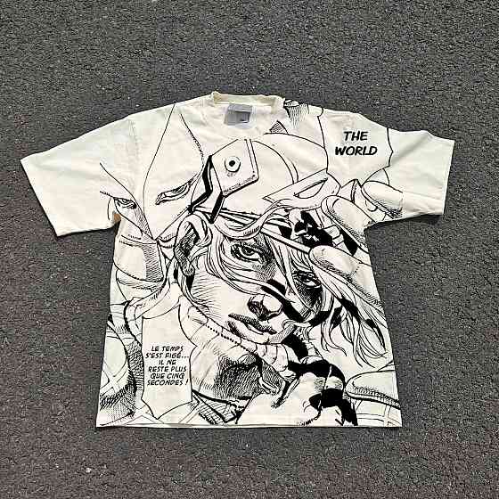 Футболка для хлопчика з принтом аніме Аніме Джоджо Стеел Балл оверсайз (зріст від 165 до 180) Чорний Дніпро