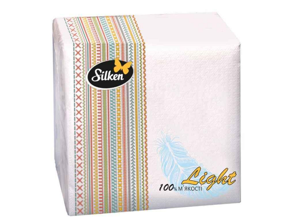 Серветки кольорова 80шт паперові 33*33см LIGHT 1шар ТМ SILKEN Київ - фото 1