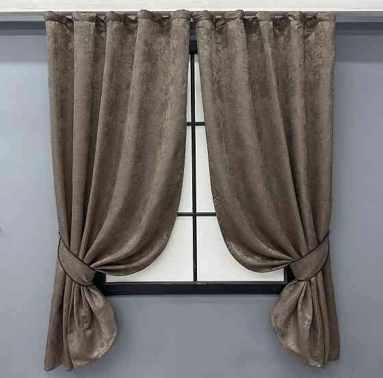 Комплект коротких штор VR-Textil Жаккард Sultan XO № 1486ш Какао 130х170 см 2 шт (35-0349) Киев