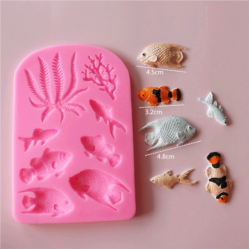 Молд кондитерский Рыбки и кораллы 94 на 143 мм розовый Киев - изображение 4