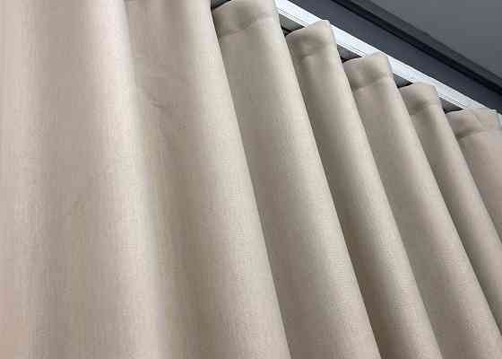 Двостороння шторна тканина блекаут з лляною фактурою, колекція “Scandi” колір бежевий 1904ш Київ