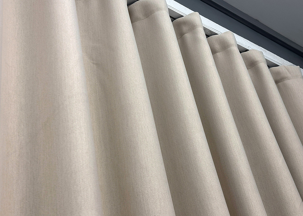 Двостороння шторна тканина блекаут з лляною фактурою, колекція “Scandi” колір бежевий 1904ш Київ - фото 5