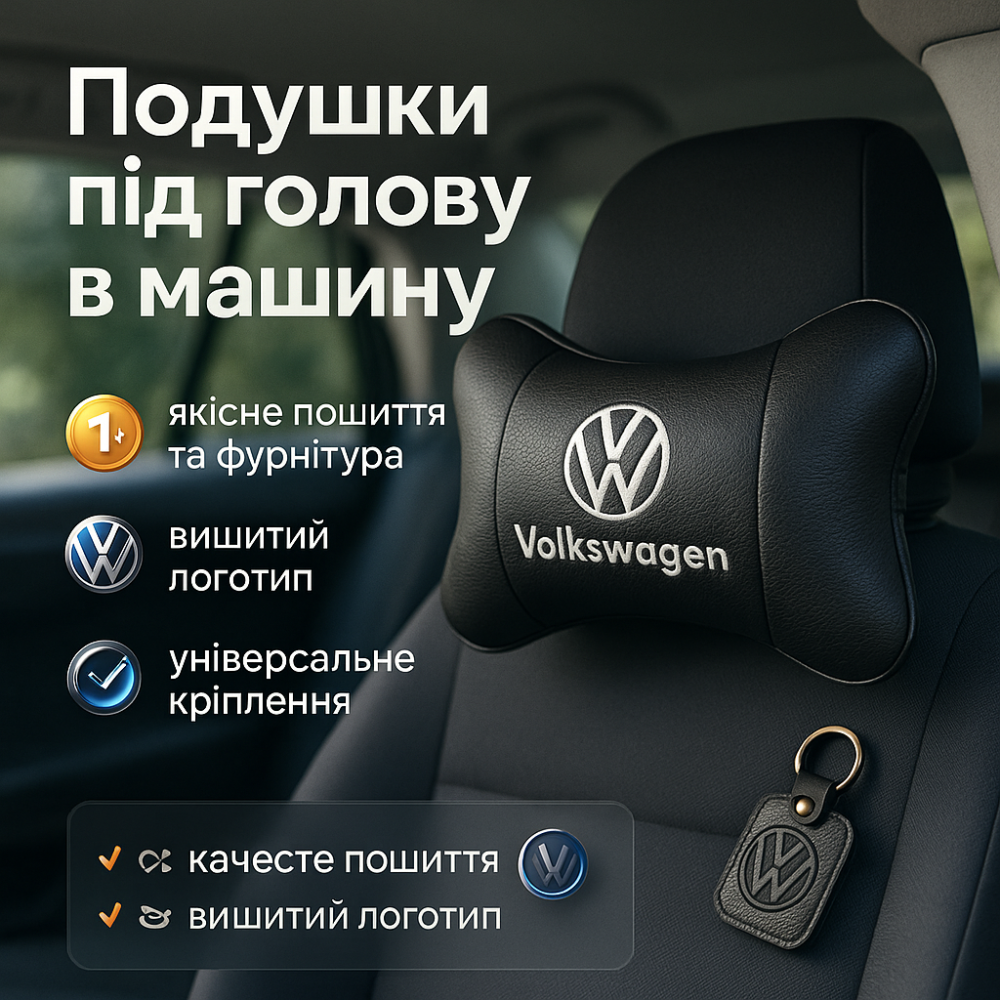 Дорожні подушки Volkswagen, Подушки під голову автомобіль, Подарунок автоаматору, Подушка під шию YC-22 Львів - фото 20