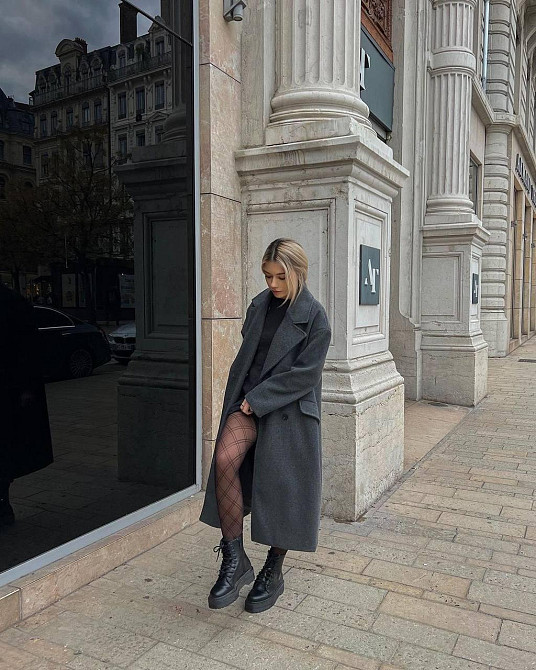 Женское кашемировое оверсайз пальто из меланжевого кашемира Одесса - изображение 3