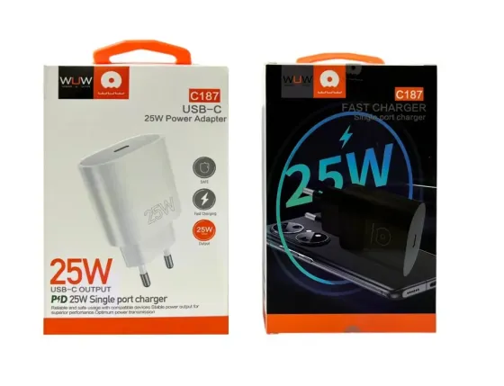 Зарядное устройство WUW-C187 220В 25Вт с портом Type-C, поддержка быстрой зарядки 5В/9В/12В Одесса