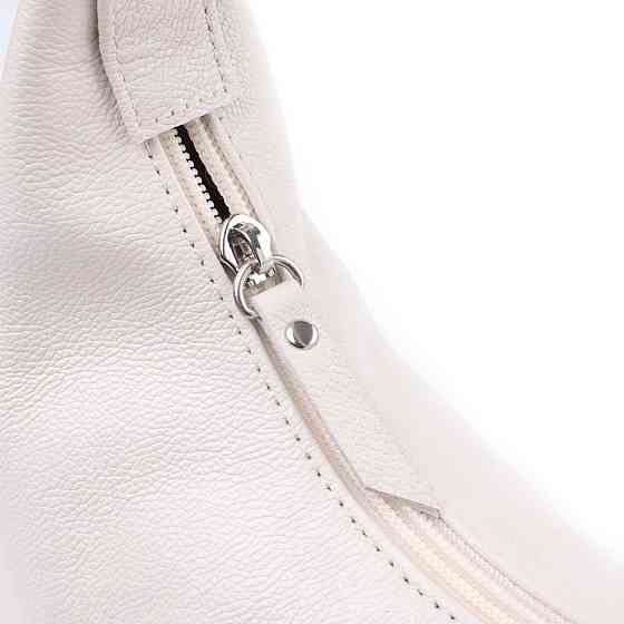 Сумка багет з регульованим ременем з натуральної шкіри Shvigel 22831 Бежева Київ