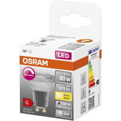 Лампочка Osram LED PAR16 DIM 80 36 8,3W/927 230V GU10 (4058075433663) Винница - изображение 3