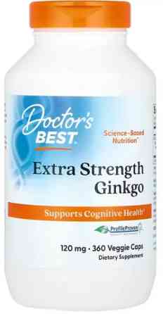 Гинкго Билоба  Doctor's Best Extra Strength Ginkgo 120 мг 360 капс Київ