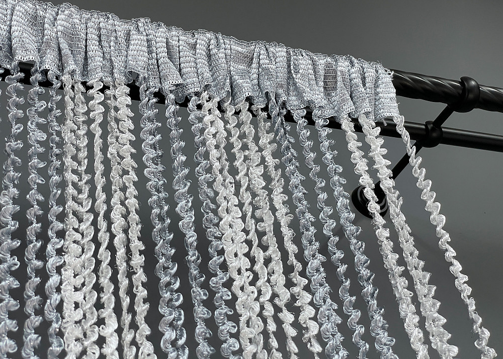 Шторы-нити спираль с люрексом Белый с серым 300х300см 1 шт (61-052) Киев - изображение 8