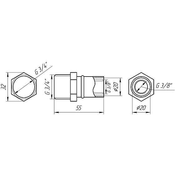 Муфта із зовнішньою різьбою прес APE ITALY AP 101 3/4″х20 (000001713) Київ
