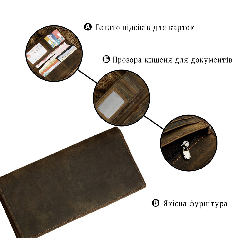 Бумажник мужской винтажная кожа Коричневый (Vintage) Киев - изображение 1