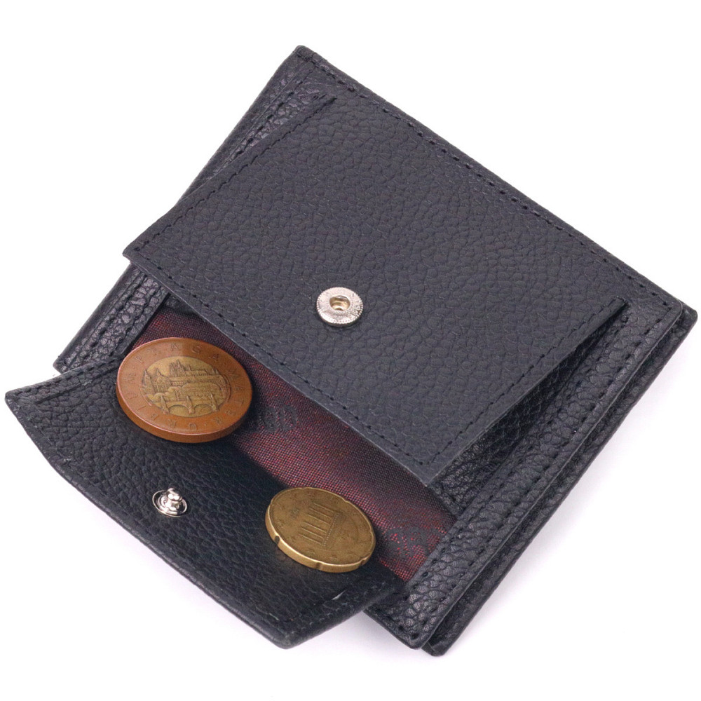 Классический мужской зажим с монетницей из натуральной кожи KARYA 21403 Черный Киев - изображение 8