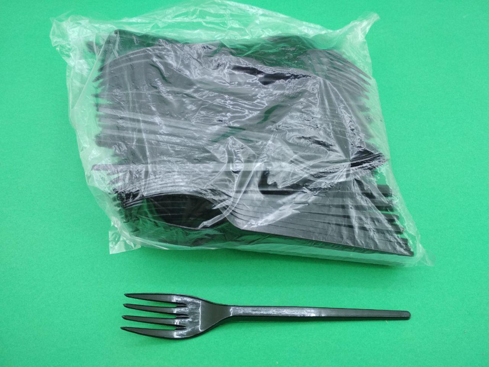 Вилки пластикові 100 шт Чорні Юніта Харків - фото 1