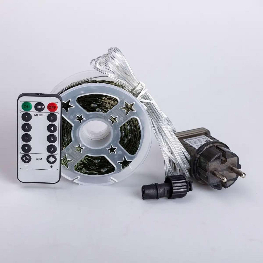 Гирлянда "Роса" 100м, 1000 LED, зелений провід, синя Київ - фото 6