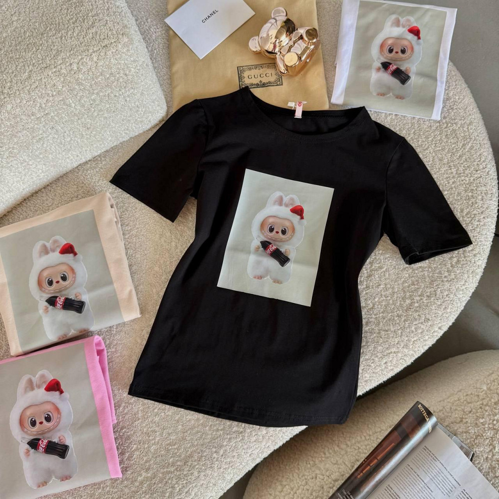 Жіноча стильна футболка з накатом LaBuBú турецький кулір Одеса - фото 2