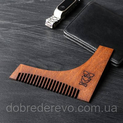Гребінець дерев'яний "Модний", для оформлення бороди та вусів Вижниця - фото 3