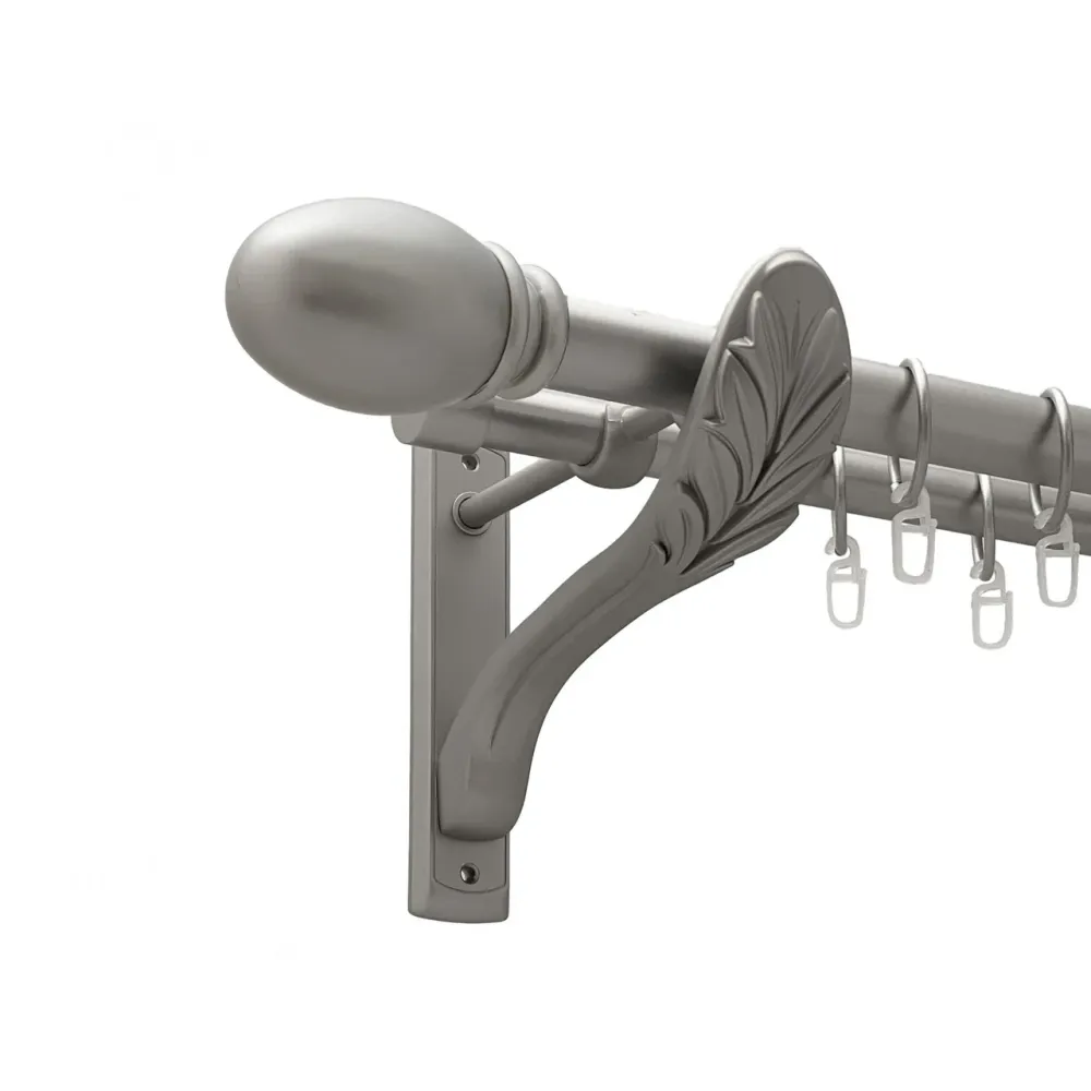 Карниз Orvit Белуно металевий дворядний ретро гладка труба кільце металеве Сатин 25\19 мм 200 см (00-00021832) Львов - изображение 1