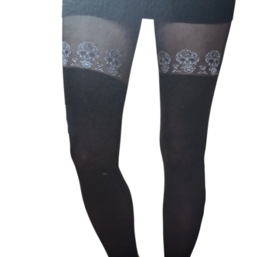 Колготки на Хэллоуин с черепами 20-50 den М черно-белый Киев