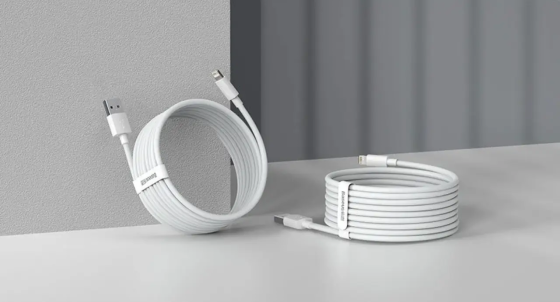 Кабель Baseus Simple Wisdom Data Cable Kit USB to iP 2.4A (2PCS / Set）1.5m White Одеса