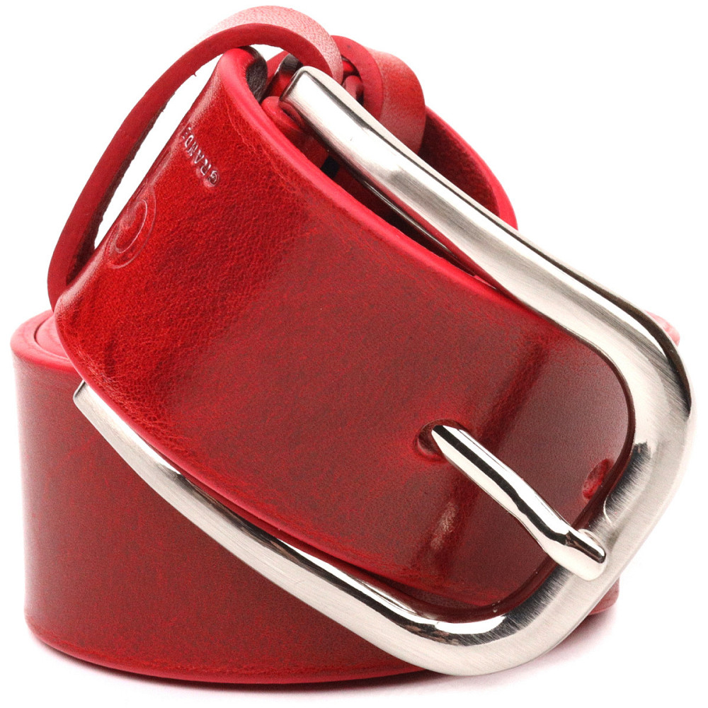 Яркий женский ремень из натуральной кожи Grande Pelle 21475 Красный Киев - изображение 4