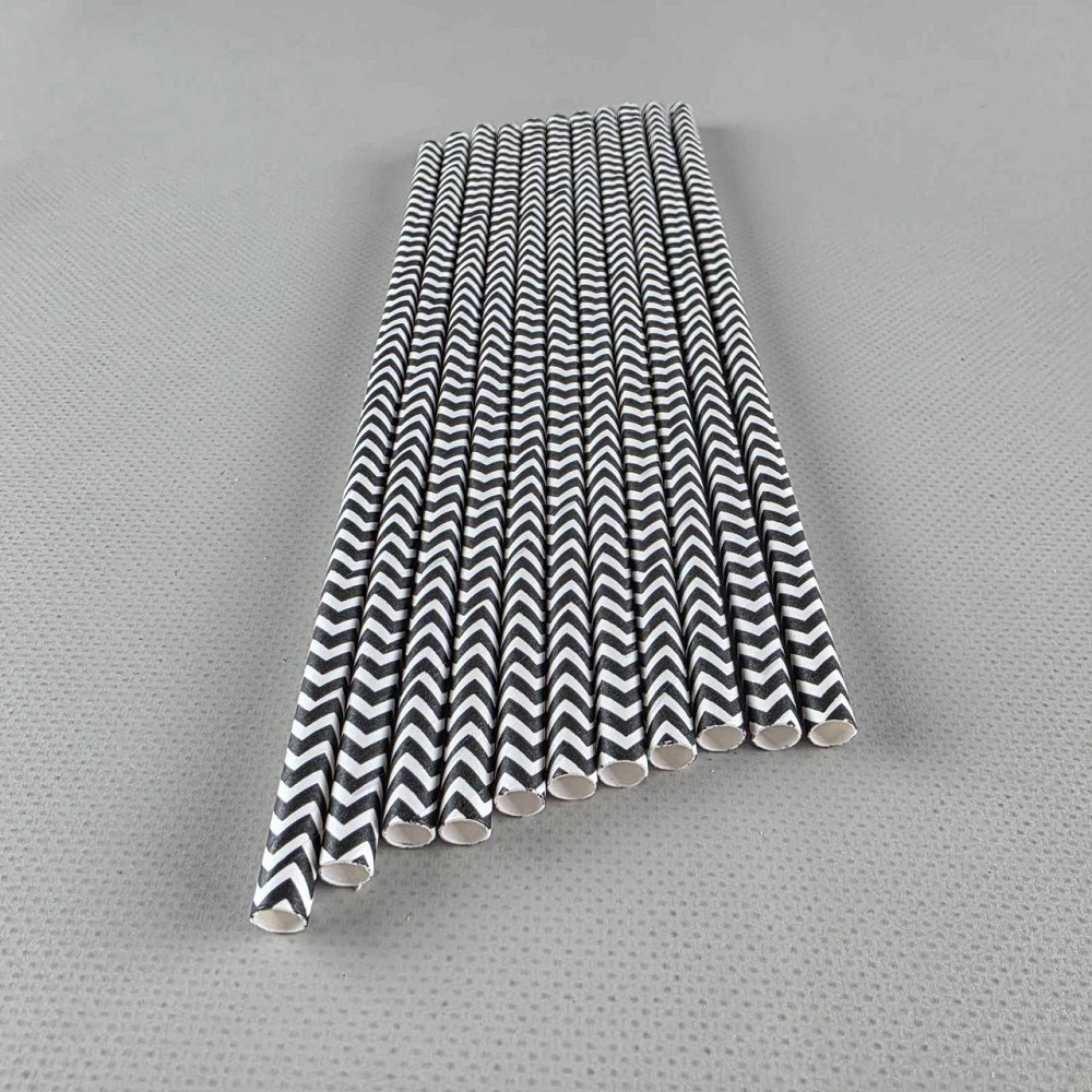 Соломка трубочка паперова Ø 5 мм 20 см "Ялинка" чорна 25 шт (1 пачка) Харків - фото 1