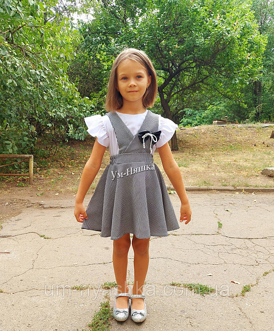 Красивий шкільний сарафан в клітинку 110, 128-134 Кривий Ріг - фото 1