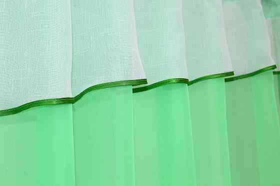 Кухонная занавеска VR-Textil № 047к мятный с белым 270х170 см (52-0130) Киев