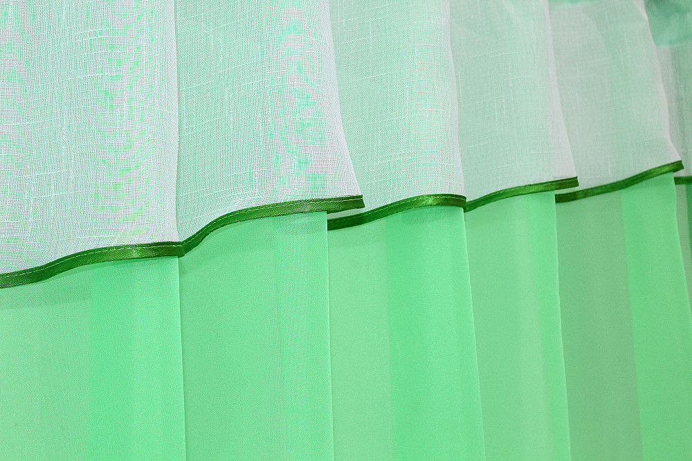 Кухонная занавеска VR-Textil № 047к мятный с белым 270х170 см (52-0130) Киев - изображение 4